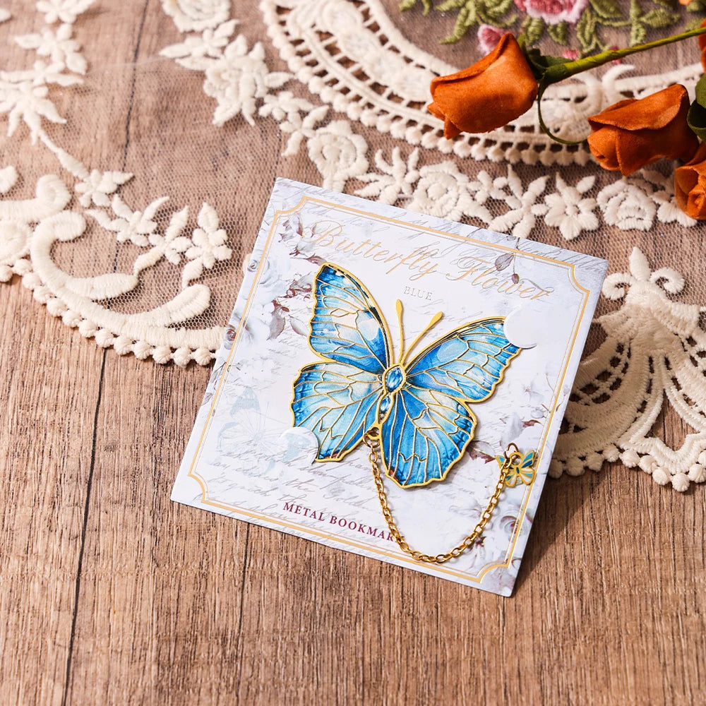 Renkli Kelebek Metal Kitap Ayracı
