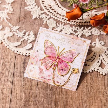 Renkli Kelebek Metal Kitap Ayracı