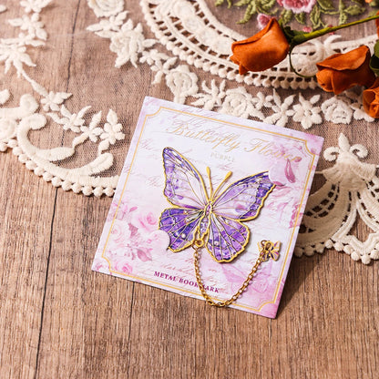 Renkli Kelebek Metal Kitap Ayracı