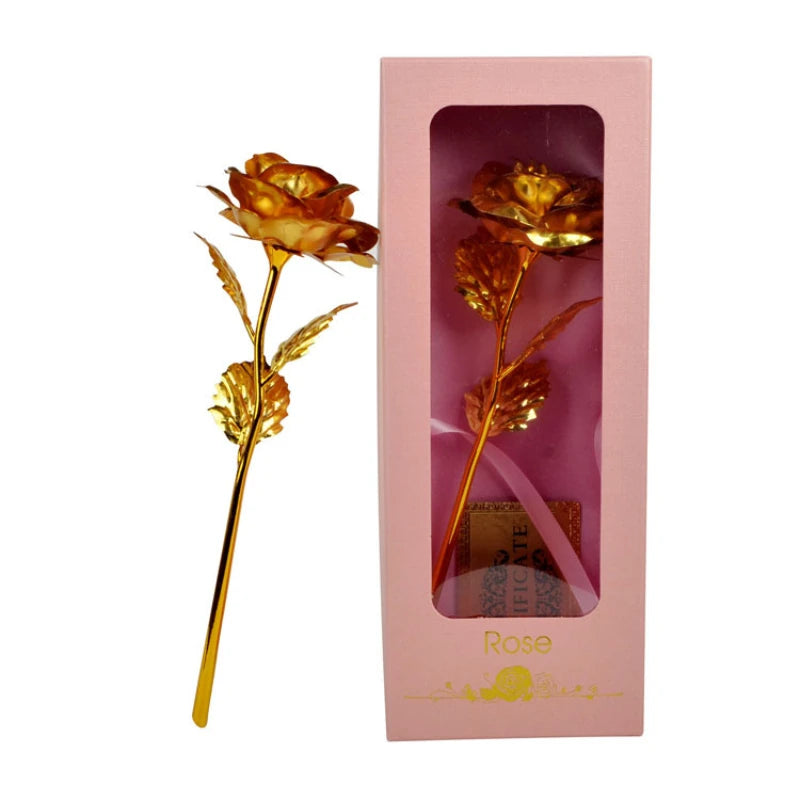 Altın Renginde Tekli Gül Hediye kutulu
