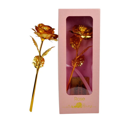 Altın Renginde Tekli Gül Hediye kutulu