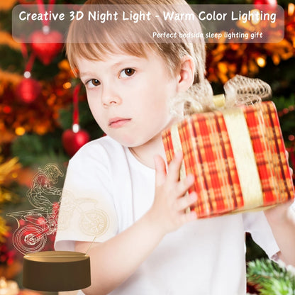 USB 3D motosiklet gece lambası