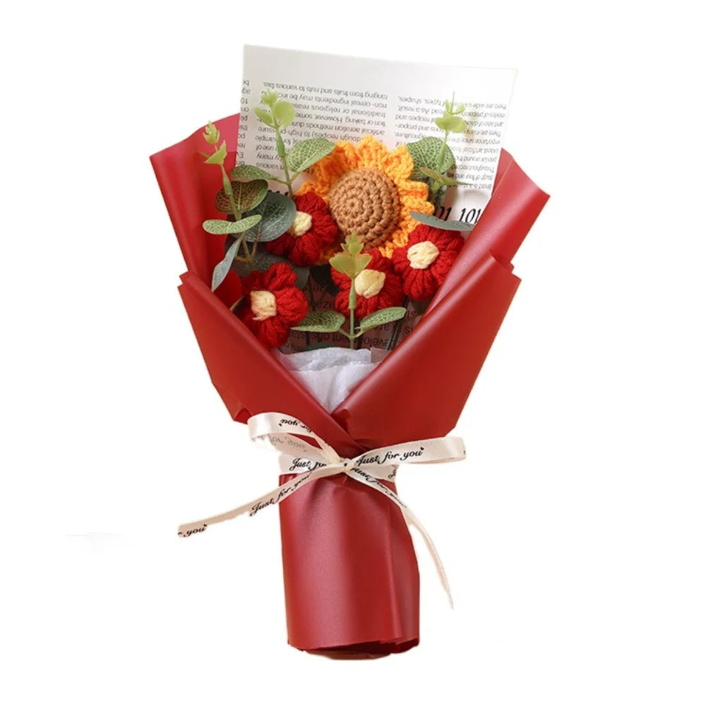 El Yapımı Tığ İşlemeli Çiçek buketi