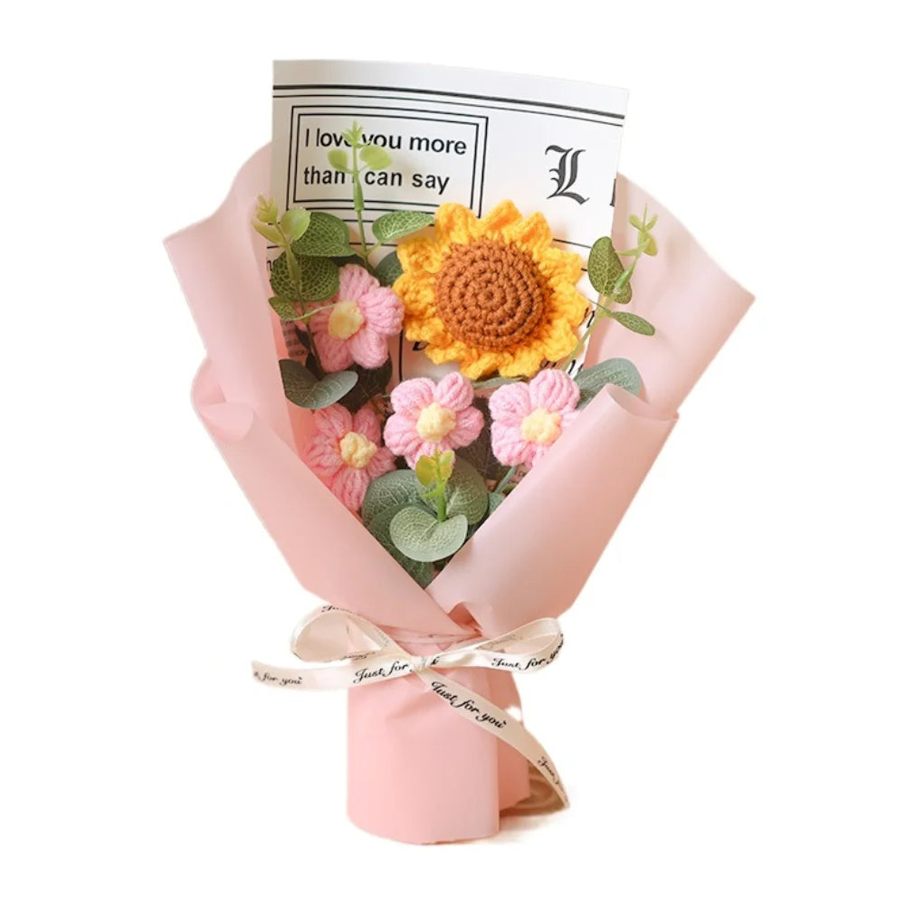 El Yapımı Tığ İşlemeli Çiçek buketi